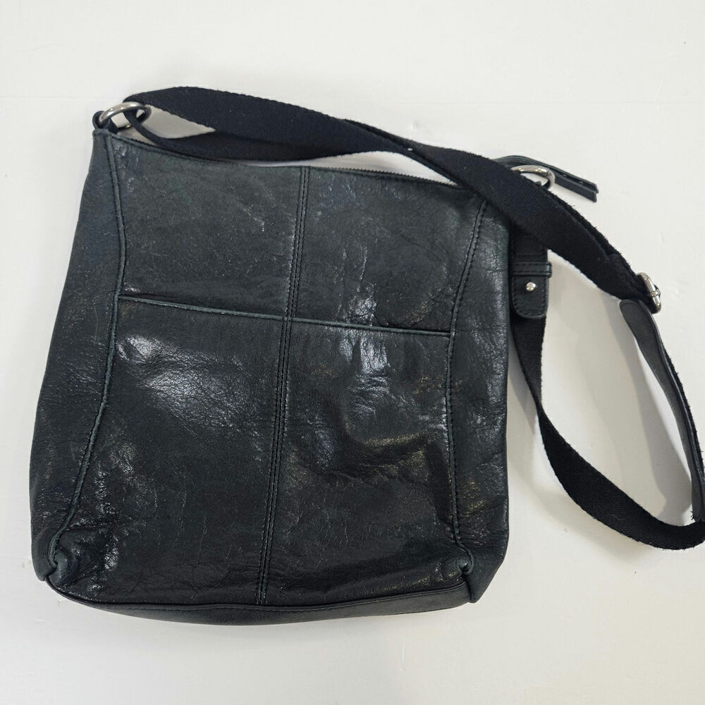 The Sak Crossbody Shoulder Bag Black Leather Purse handbag - Picture 2 of 5